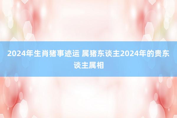 2024年生肖猪事迹运 属猪东谈主2024年的贵东谈主属相