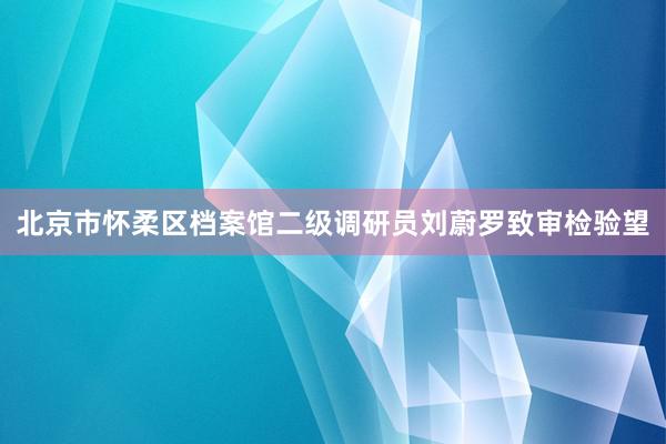 北京市怀柔区档案馆二级调研员刘蔚罗致审检验望